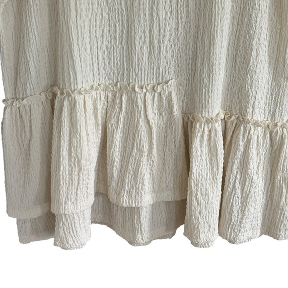 Free People Beach Marni Tunic in Shell Cream Ruffle Dress Size Large - Picture 3 of 7
